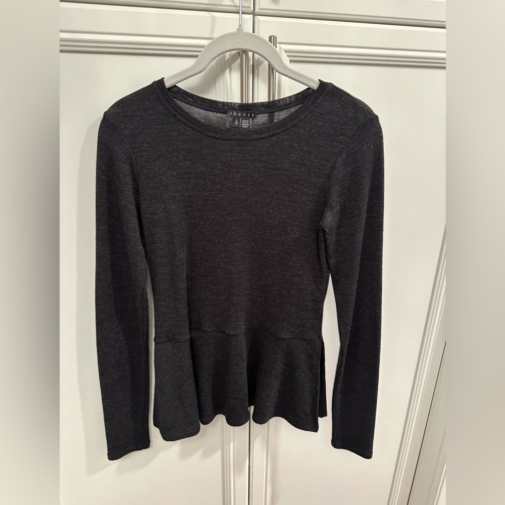 Theory peplum long sleeve top